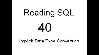 Implicit Data Type Conversion SQL Tutorial 40