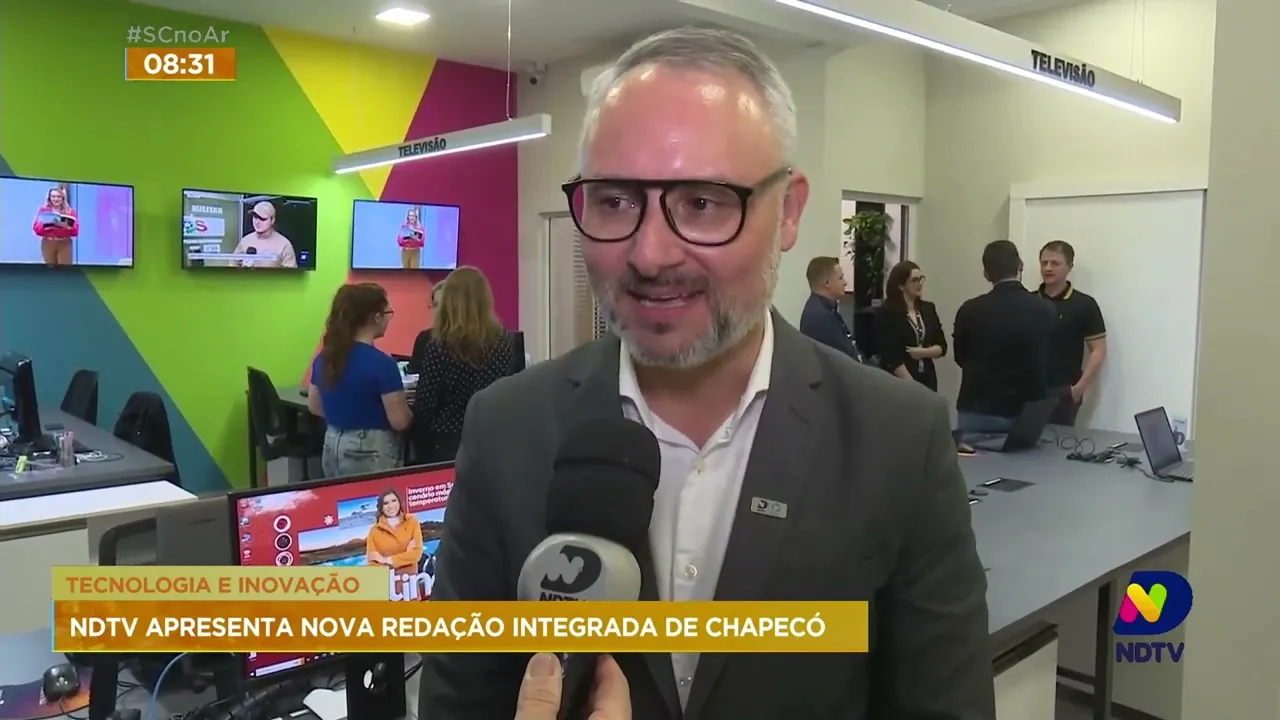 NDTV Record TV apresenta novas instalações da redação em Chapecó
