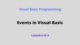 Events in Visual Basic