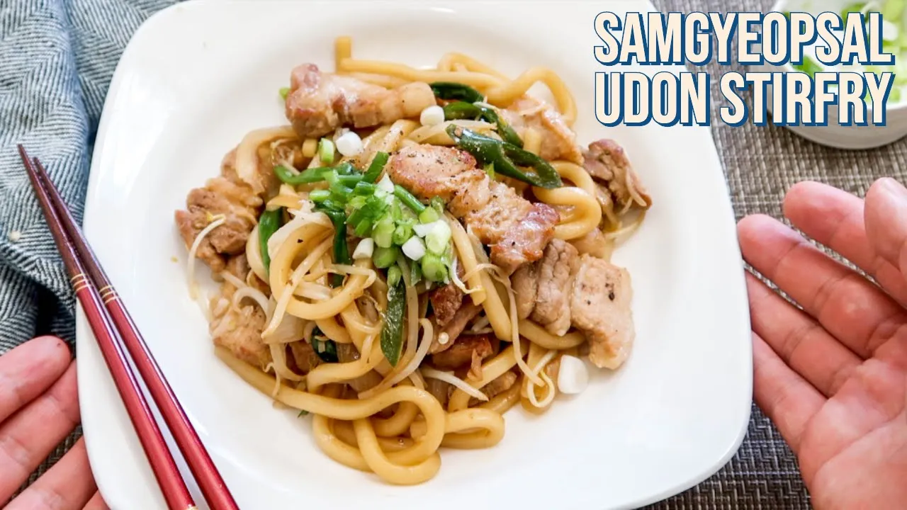 Weeknight Noodles - Samgyeopsal Udon Stir-fry!