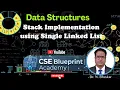 Stack Implementation Using Singly Linked List Push Pop Peek Operations Data Structures
