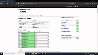 PYTHON Towers Algorithm - CSES Sorting and Searching