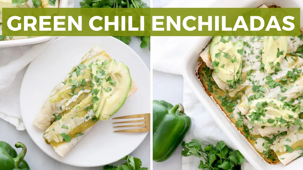 Gluten-Free & Vegan Green Chili Enchiladas! The most delicious healthy dinner!