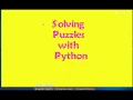 Solving Puzzles with Python - Fixture This