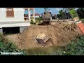 Lagu Crocodile pond project with 100% water, size 6 meters By 12 meters By Dump mTruck 5T \u0026 BULLDOZER