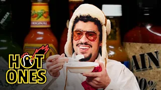 Bad Bunny Risks His Life While Eating Spicy Wings Hot Ones