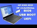 HP Pavillon x360 2020 14-dw0522sa BIOS And UEFI USB Boot