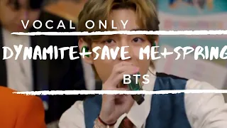 Download [CLEAN] BTS - DYNAMITE+SAVE ME+SPRING DAY | VOCAL ONLY | ACAPELLA VER. MP3