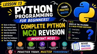Python Programming for Beginners Lesson 13 Complete Python MCQ Revision