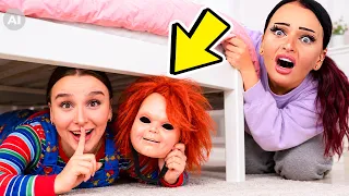 Ich verkleide mich als HORROR CHUCKY um ALINA zu Pranken ! 🤫🪓