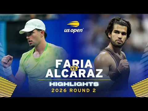 Jaime Faria vs. Carlos Alcaraz Highlights | 2026 US Open Round 2 - YouTube thumbnail