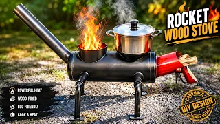 How to make a wood-burning stove from recycled materials at home.......