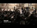 NYPD Dozens arrested 11 officers hurt at protest