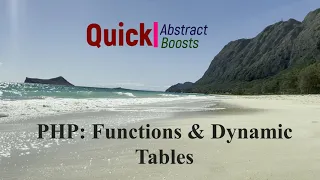 PHP Functions and Dynamic Tables
