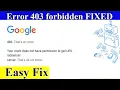Error 403 forbidden in Any Web Page in Chrome - FIX Easy Fix Fix Server Error 403