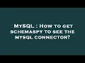 MySQL How to get schemaspy to see the mysql connector
