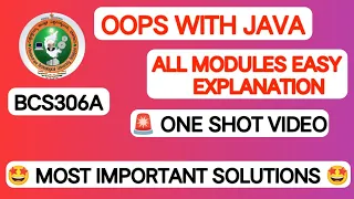 VTU 3rd Sem Java Important Problems Solutions All Modules One Shot Exam Preparation 2026