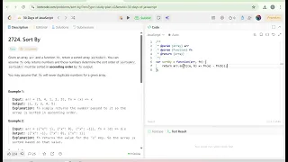 Day 24 of My 30 Days of JavaScript Challenge LeetCode 2724 Sort By