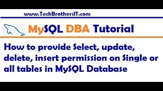 How to provide Select update delete insert permission on Single or all tables in MySQL Database