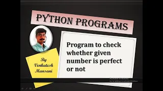 Python program to check whether given number is perfect number or not