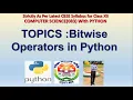 LECTURE 5 Bitwise Operators in Python