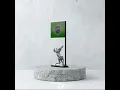 Brazil Flag Desk Decor with Horse Statue 3D Printed Brazilian Miniature Art Patriotic Desk Gift