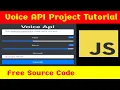 43rd Javascript Project - Text to Speech API Tutorial for beginners with Source Code