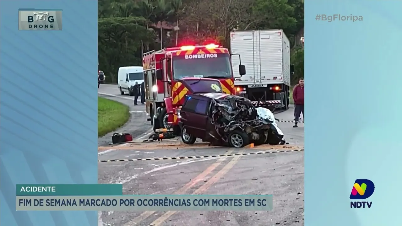 Fim de semana marcado por acidentes com mortes em SC