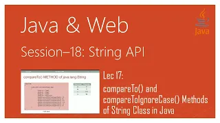 String API in Java compareTo and compareToIgnoreCase Methods of String Class in Java