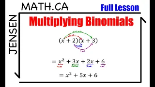 Multiplying Binomials FOIL grade 10 math jensenmath ca