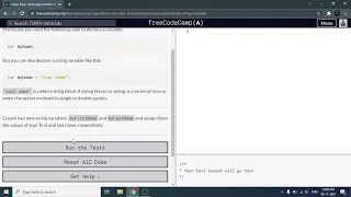 Declare String Variables - Freecodecamp org 6 Basic JavaScript