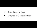 Tutorial - 1 Installation of Java Eclipse IDE