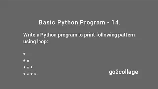 EP 14 Language Python Basic Program I go2collage