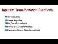 Intensity Transformation functions detailed explanation with graphs