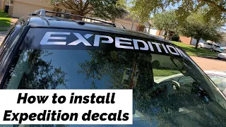 How to install Ford Expedition SUV windshield visor decals stickers
