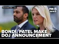 AG Pam Bondi FBI Director Patel reveal actions against global crime group