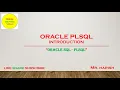 Oracle PLSQL Introduction