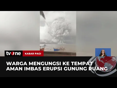 Abu Vulkanik Erupsi Gunung Ruang Menyebar ke Permukiman Warga