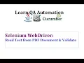 How to Read Text or Contents from PDF Document in Selenium