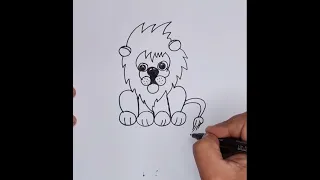 هنتعلم نرسم اسد بالدواير دندنها