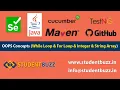 OOPS Concepts While loop For loop Integer String Array Selenium WebDriver StudentBuzz