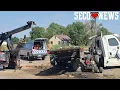 A Wrecker Clears a Commercial Truck Crash on US Hwy 50 near La Junta Colorado on Aug 13 2026