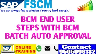 SAP S4HANA BCM BCM END USER STEPS BCM BATCH AUTO APPROVAL
