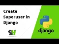 Create Superuser in Django Python3 Python
