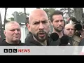 Tate brothers report to Romania police after return from US BBC News