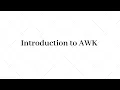 01-Introduction to AWK