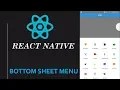 React Native Bottom Sheet Menu