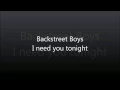 Download Lagu Backstreet Boys   I need you tonight Lyrics