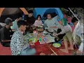Lagu Camping hujan deras di pinggir sungai fishing menjala  spearfishing makan enak udang besar
