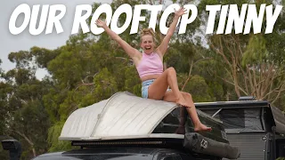 Download SUPER LIGHTWEIGHT ROOFTOP TINNY! FULL TOUR of our setup! MP3